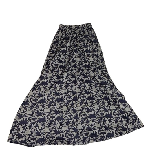 Shabby Apple Ball Gown Maxi Skirt Navy White Floral cotton Full Formal Size 8 - Picture 2 of 11